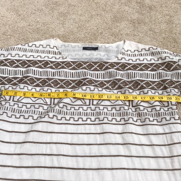 THML large cream with brown embroidered blouse. - Picture 7 of 8